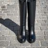 Santoni High Black Leather Boot