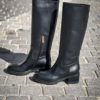 Santoni High Black Leather Boot – Bild 4