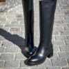 Santoni High Black Leather Boot – Bild 3