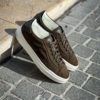 Santoni Olive Suede Trainer