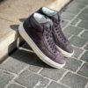 Santoni High Top Trainer Grey Suede