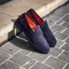 Santoni Mocassin Veau Velours Marine