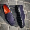 Santoni Mocassin Veau Velours Marine – Image 2