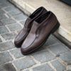 Santoni Slip On Bottine Fourré Cuir Marron – Image 4