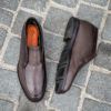 Santoni Slip On Bottine Fourré Cuir Marron – Image 2