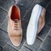 Santoni Casual Toe Cap Beige Suede – Bild 2