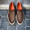 Santoni Slip On Loafer Dark Brown Suede - Image 5