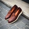 Santoni Chesnut Patine Mocc – Bild 4