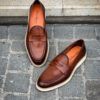 Santoni Chesnut Patine Mocc – Bild 3