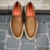 Santoni Slip On Mocassin Veau Velours Camel – Image 5