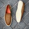 Santoni Slip On Mocassin Veau Velours Camel – Image 2