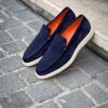 Santoni Slip On Loafer Navy Suede – Image 4