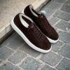 Santoni Dark Brown Suede Trainer