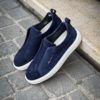Santoni Slip On Sneakers Navy Suede - Image 4