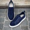 Santoni Slip On Sneakers Navy Suede - Image 3