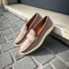 Santoni Apron Beige Suede Mocassin – Bild 4