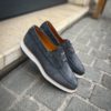 Magnanni Boat Loafer Grey Suede