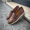 Magnanni Slip On Loafer Taupe Suede - Image 4