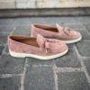 Santoni Tassel Loafer Rose Poudre Suede - Image 4
