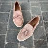 Santoni Tassel Loafer Rose Poudre Suede - Image 3