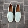 Santoni Slip On Loafer Pastel Green Suede
