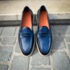 Santoni Mocassin Cuir Patiné Marine – Image 5