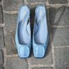 Santoni Sling Back Patent Blue Sky
