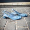 Santoni Sling Back Patent Blue Sky - Image 4