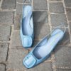 Santoni Sling Back Patent Blue Sky - Image 3