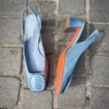 Santoni Sling Back Patent Blue Sky - Image 2