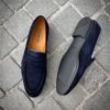 Magnanni Navy Suede Mocassin Rubber Sole - Image 4