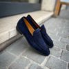 Magnanni Navy Suede Mocassin Rubber Sole