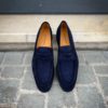 Magnanni Navy Suede Mocassin Rubber Sole - Image 2