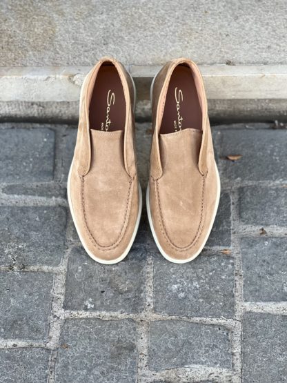 Santoni Slip On Boot Nude Suede