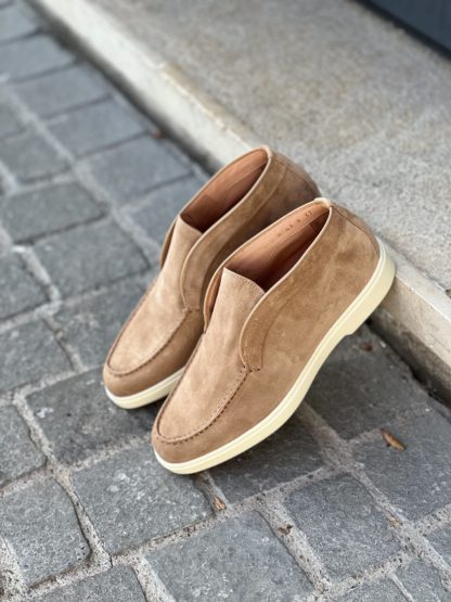 Santoni Slip On Boot Nude Suede - Image 4