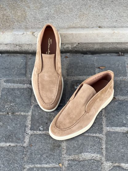 Santoni Slip On Boot Nude Suede - Image 3