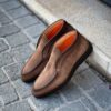 Santoni Slip On Bottine Daim Marron Foncé – Image 4