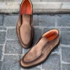 Santoni Slip On Bottine Daim Marron Foncé – Image 3