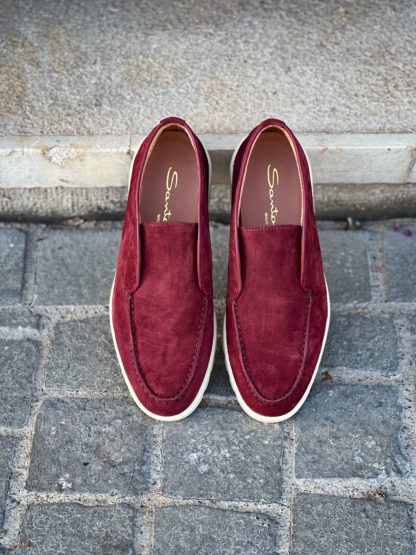 Santoni Slip On Boot Bordeaux Suede