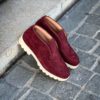 Santoni Slip On Boot Bordeaux Suede – Bild 5