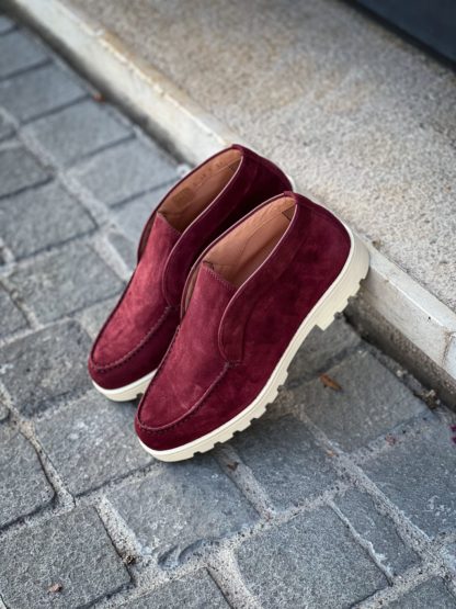 Santoni Slip On Boot Bordeaux Suede - Image 4