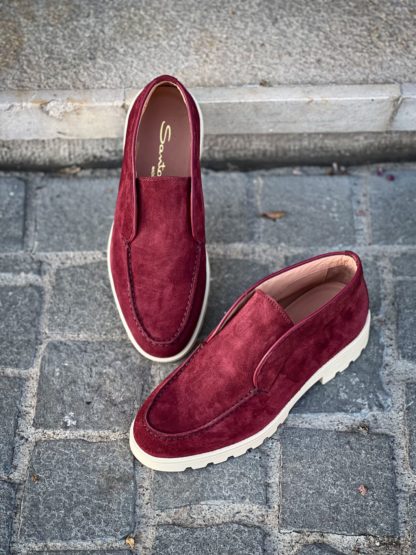 Santoni Slip On Boot Bordeaux Suede - Image 3