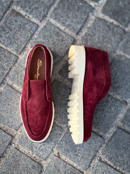 Santoni Slip On Boot Bordeaux Suede - Image 2