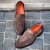 Santoni Dark Brown Suede Mocassin - Image 3