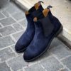 Magnanni Chelsea Navy Suede Black Rubber Sole - Image 4
