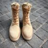 Magnanni Lace Up Boot Cream Suede