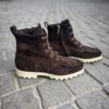 Santoni Bottine Derby Marron Foncé en Daim – Image 5