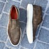 Santoni Slip On Boot Olive Daim – Image 2