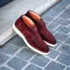 Santoni Slip On Boot Burgundy Suede