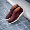 Santoni Slip On Boot Burgundy Suede – Bild 4